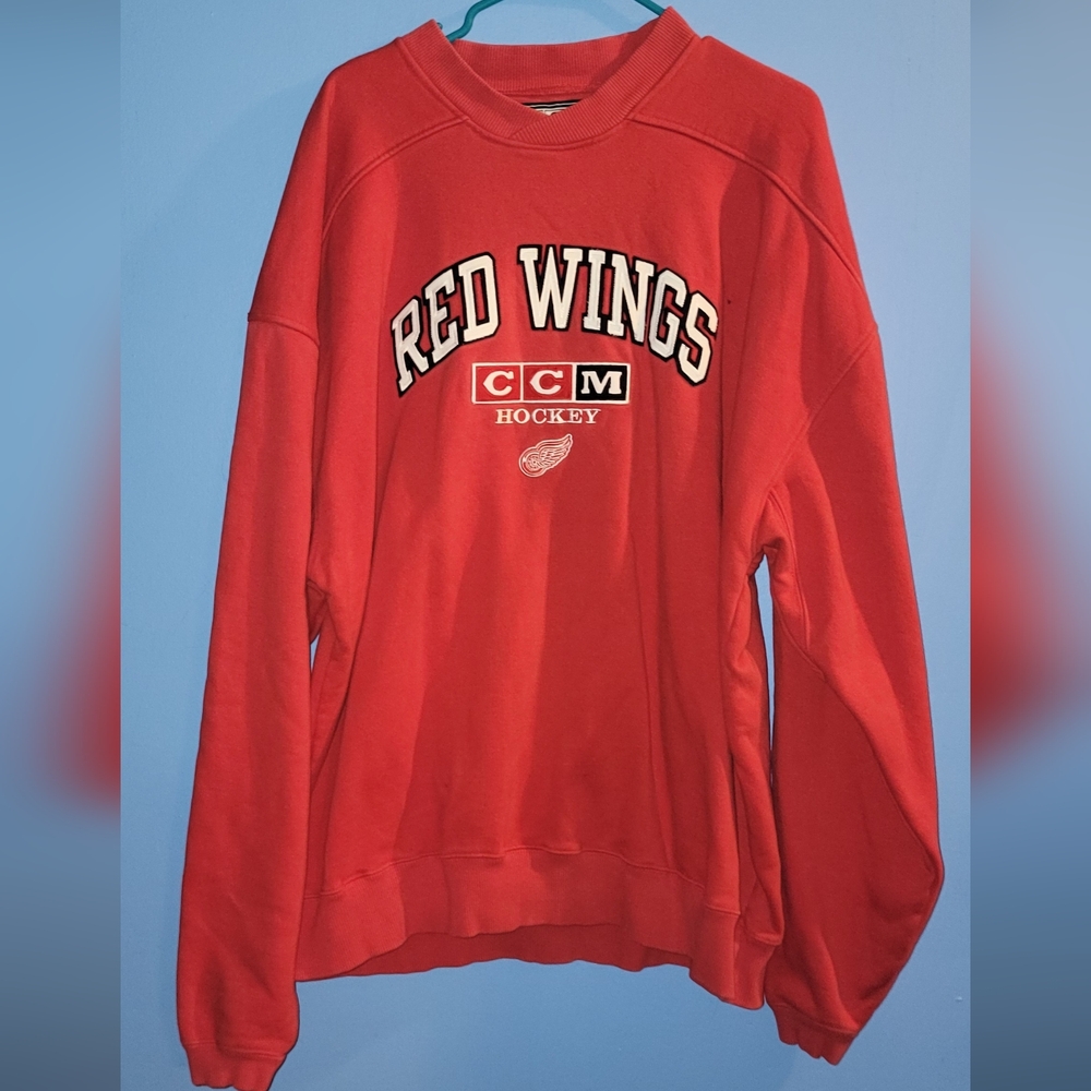CCM Red Wings Men's Crewneck Red Sweater Size Xxl